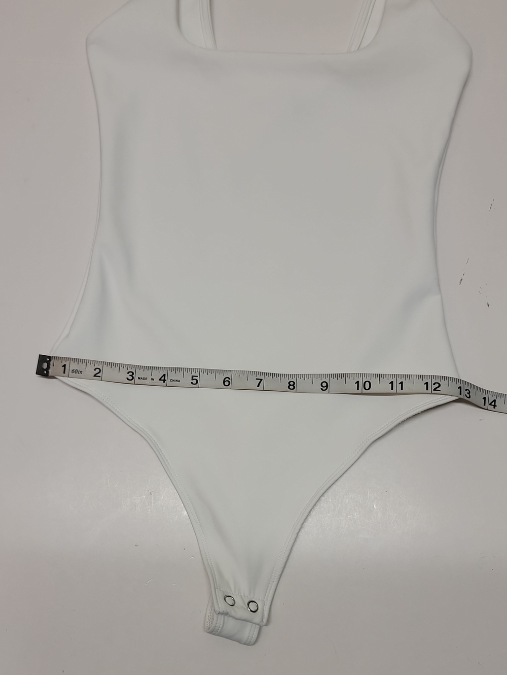 Good American White Square Neck Sleeveless Bodysuit Sz Small - Picture 10 of 12